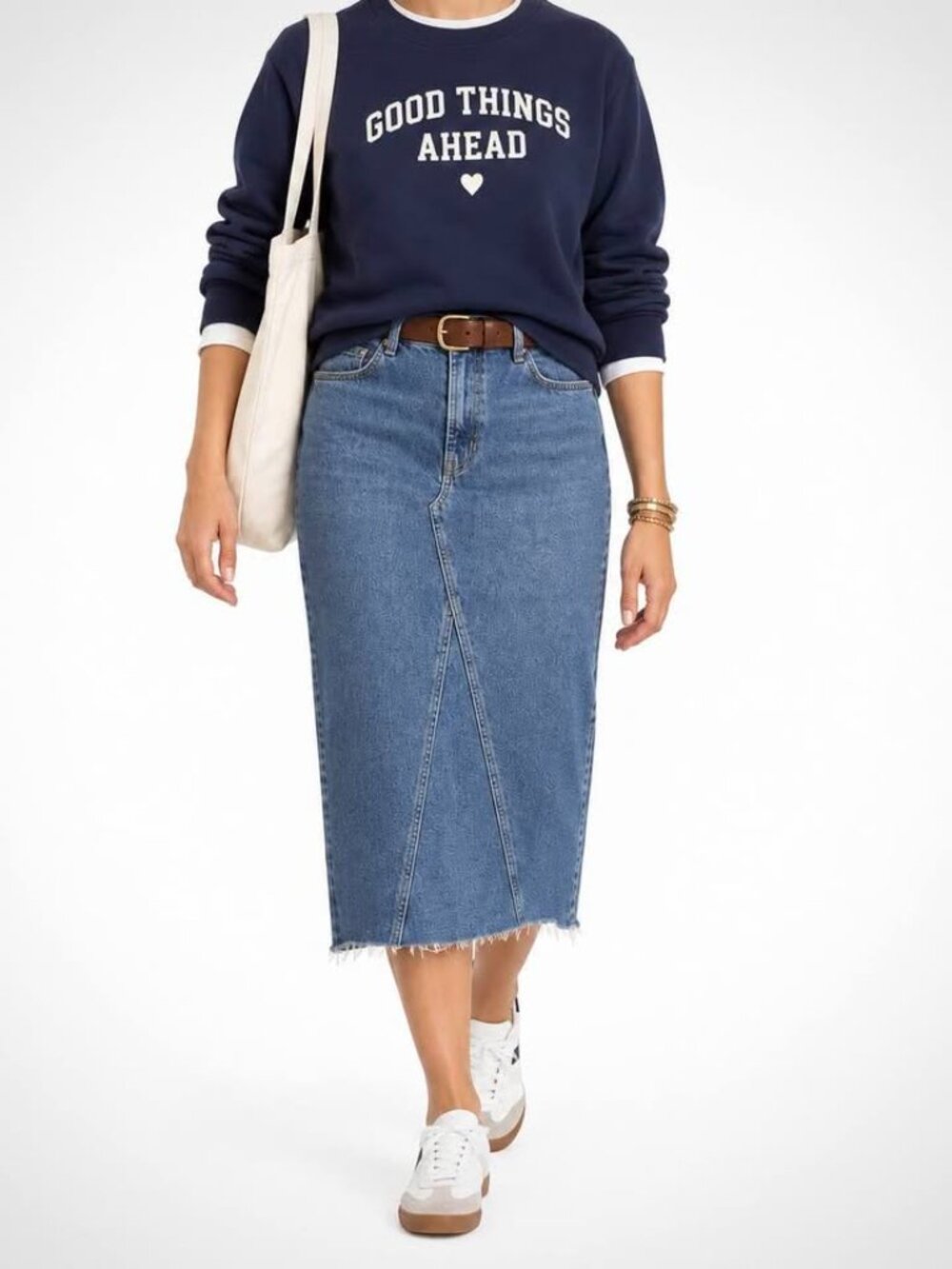Rails Highland Denim Raw Hem Country Western Minimalist Boho Midi Skirt [sz 32]